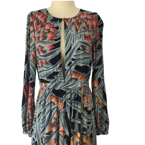 Mara Hoffman Herbarium Tropical Keyhole Maxi Dress in Charcoal Size 8 - Picture 11 of 16